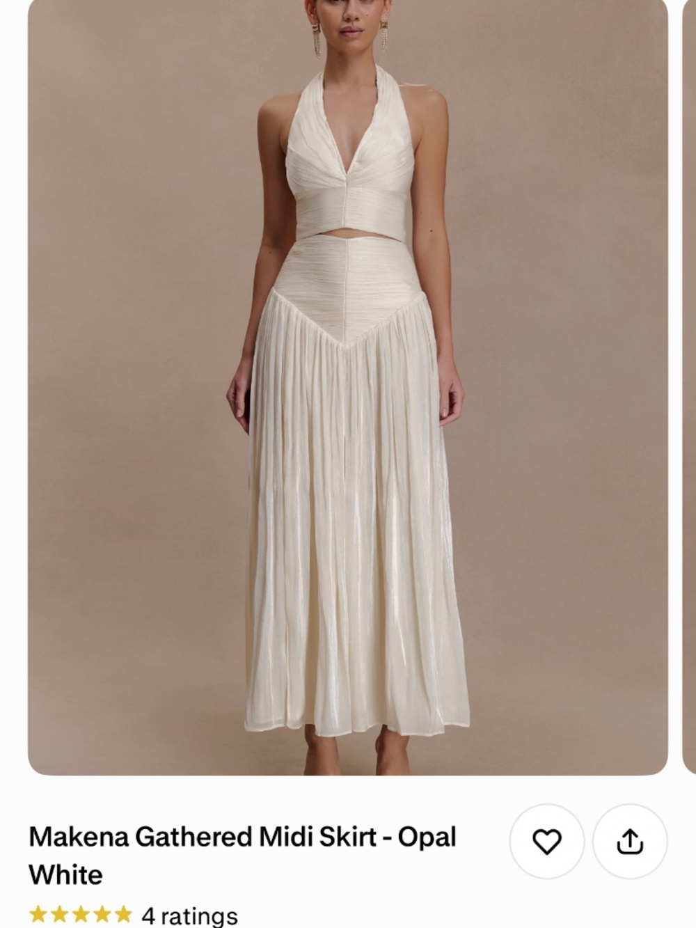 The MAKENA Gathered Top & Midi Skirt Set